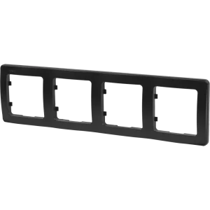 Рамка для розеток и выключателей Hegel Мастер 4 поста цвет черный