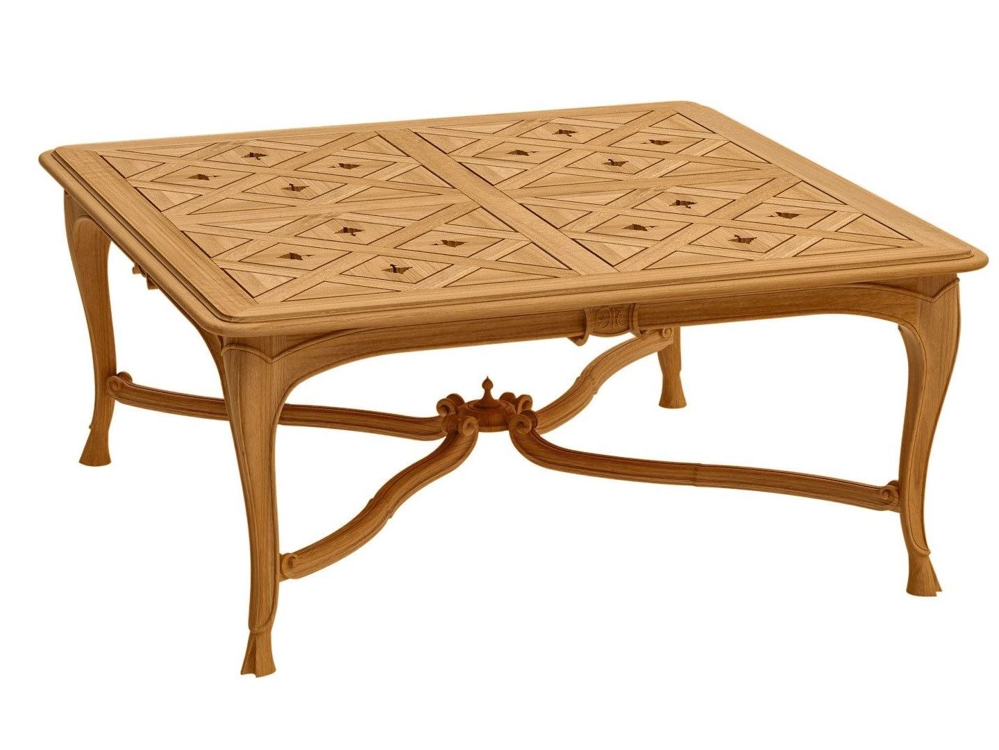 Квадратный стол из тикового дерева ASTELLO Fleur de Lys ARCH-00097273