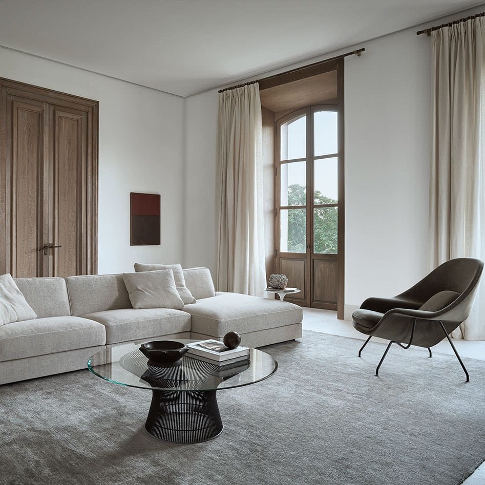 Круглый стол из стали и хрусталя Knoll Platner ARCH-00076368 - Вид №2