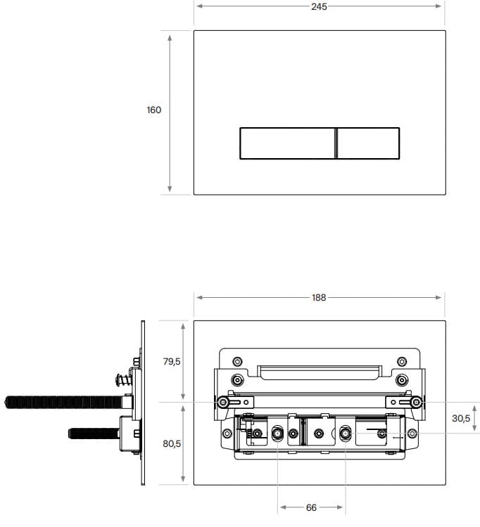 Механическая панель управления туалетом из нержавеющей стали COCOON Maison ARCH-00030229 - Вид №2