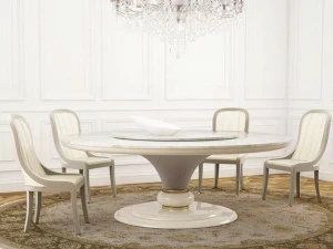 Turri Круглый мраморный стол с ленивой сьюзан Caractere