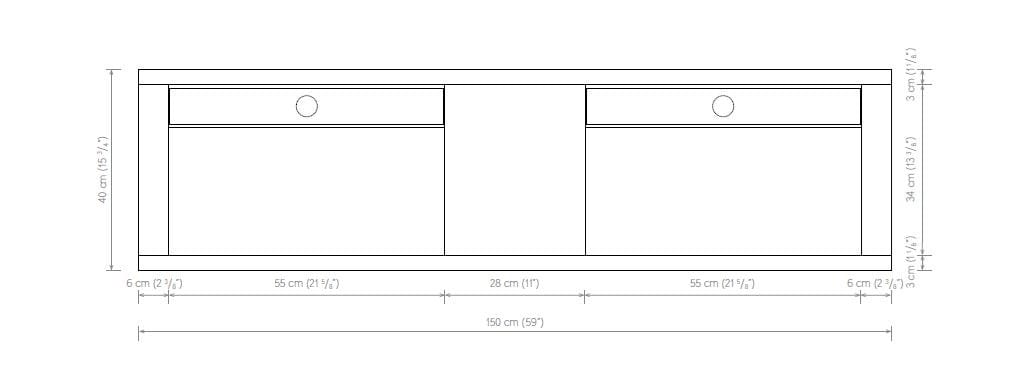 Двойная подвесная раковина с подвесным комодом Atlas Concorde Habitat Dialogo ARCH-00037908 - Вид №8