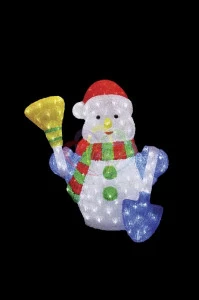 Светодиодная фигура "Снеговик с метлой и лопатой" 60 см SUPERNW СВЕТОВЫЕ ФИГУРЫ 217563 Белый