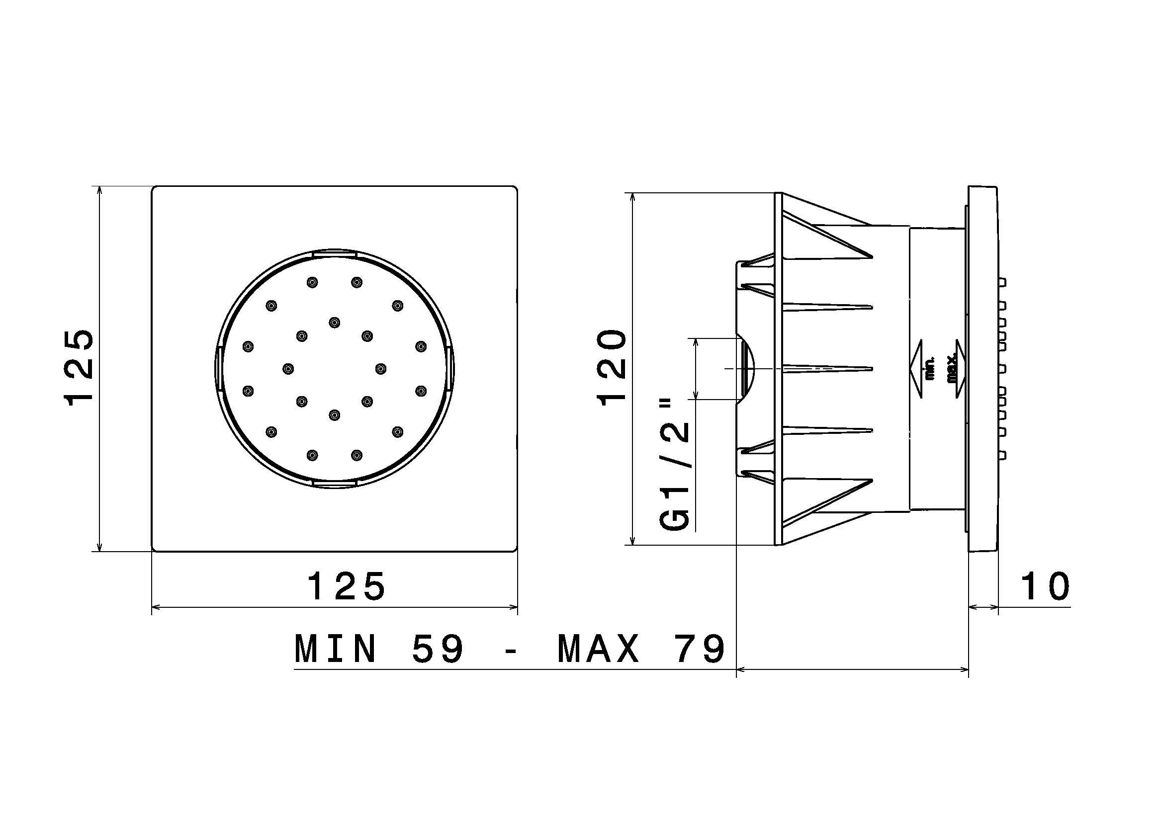 Латунная боковая насадка для душа с фиксированной струей Newform боковые форсунки ARCH-00148665 - Вид №2