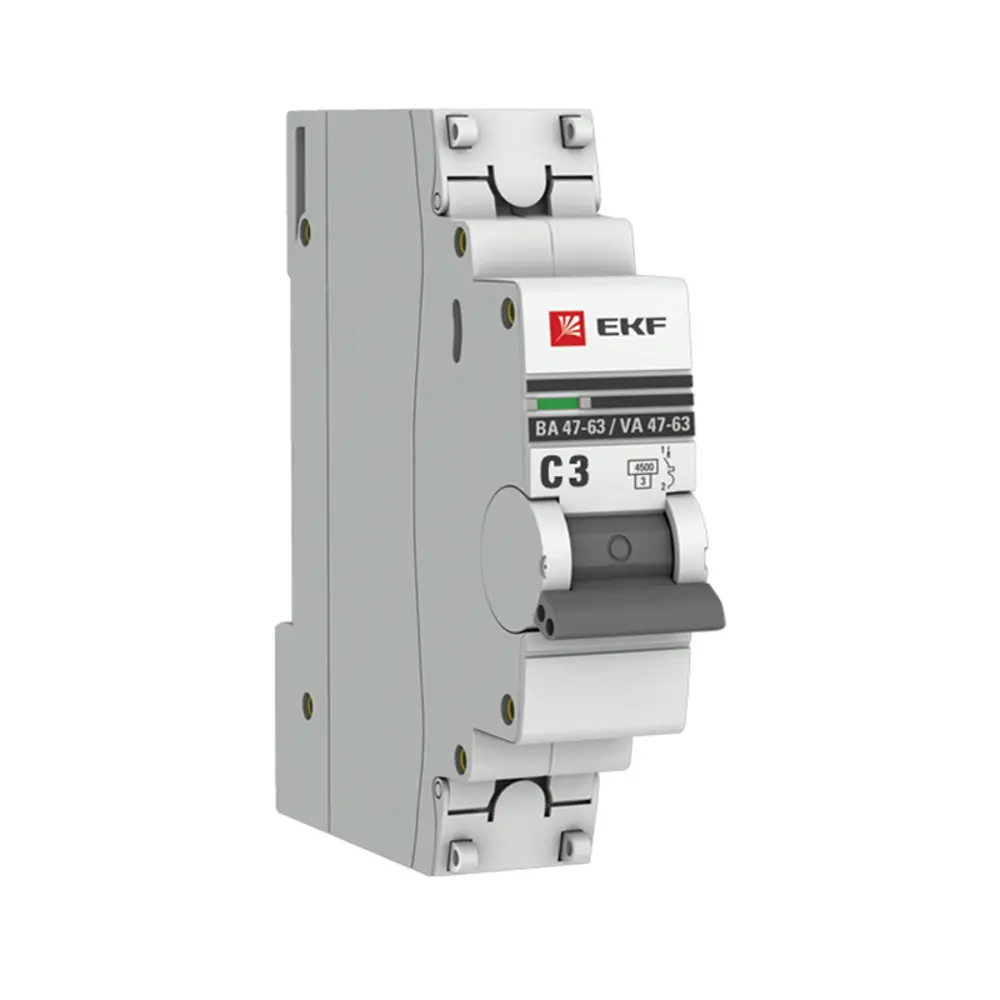 Автоматический выключатель EKF PROxima ВА47-63 1P C3 А 4.5 кА mcb4763-1-03C-pro STLM-2174360
