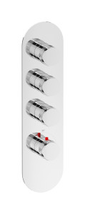 EUA312SSNRX1 Комплект наружных частей термостата на 3 потребителей - вертикальная овальная панель с ручками Reflex IB Aqua - 3 потребителя