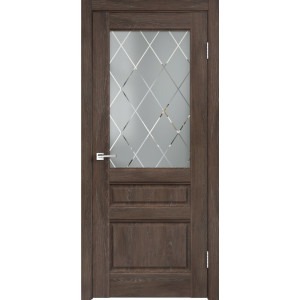 Дверь межкомнатная ЛЕТИЦИЯ 3V остекленная полипропилен цвет дуб 200 x 70 см VELLDORIS