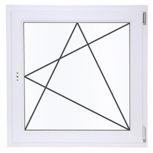 Окно пластиковое ПВХ одностворчатое 870х900 мм (ВхШ) правое поворотно-откидное двухкамерный стеклопакет белый/белый VEKA
