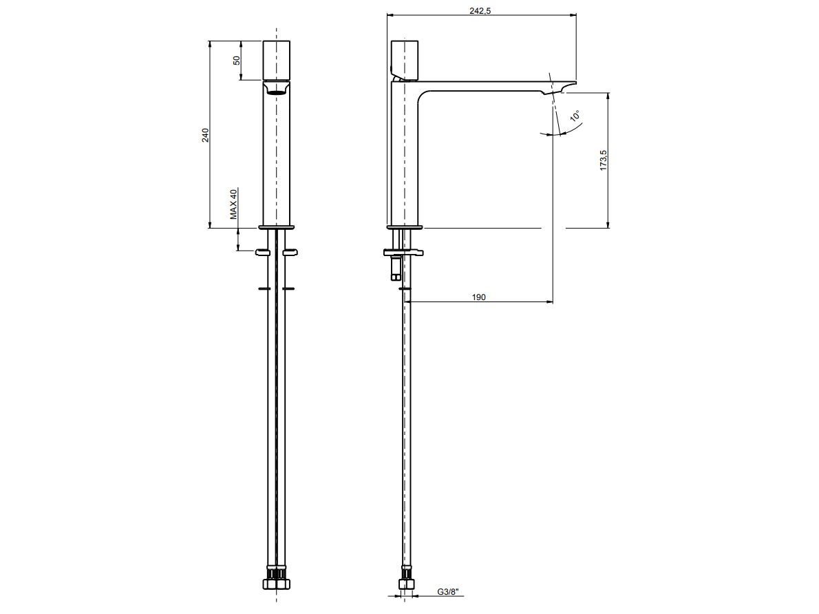 Смеситель для раковины с ограничителем расхода Rubinetterie Frattini Narciso S ARCH-00125843 - Вид №9