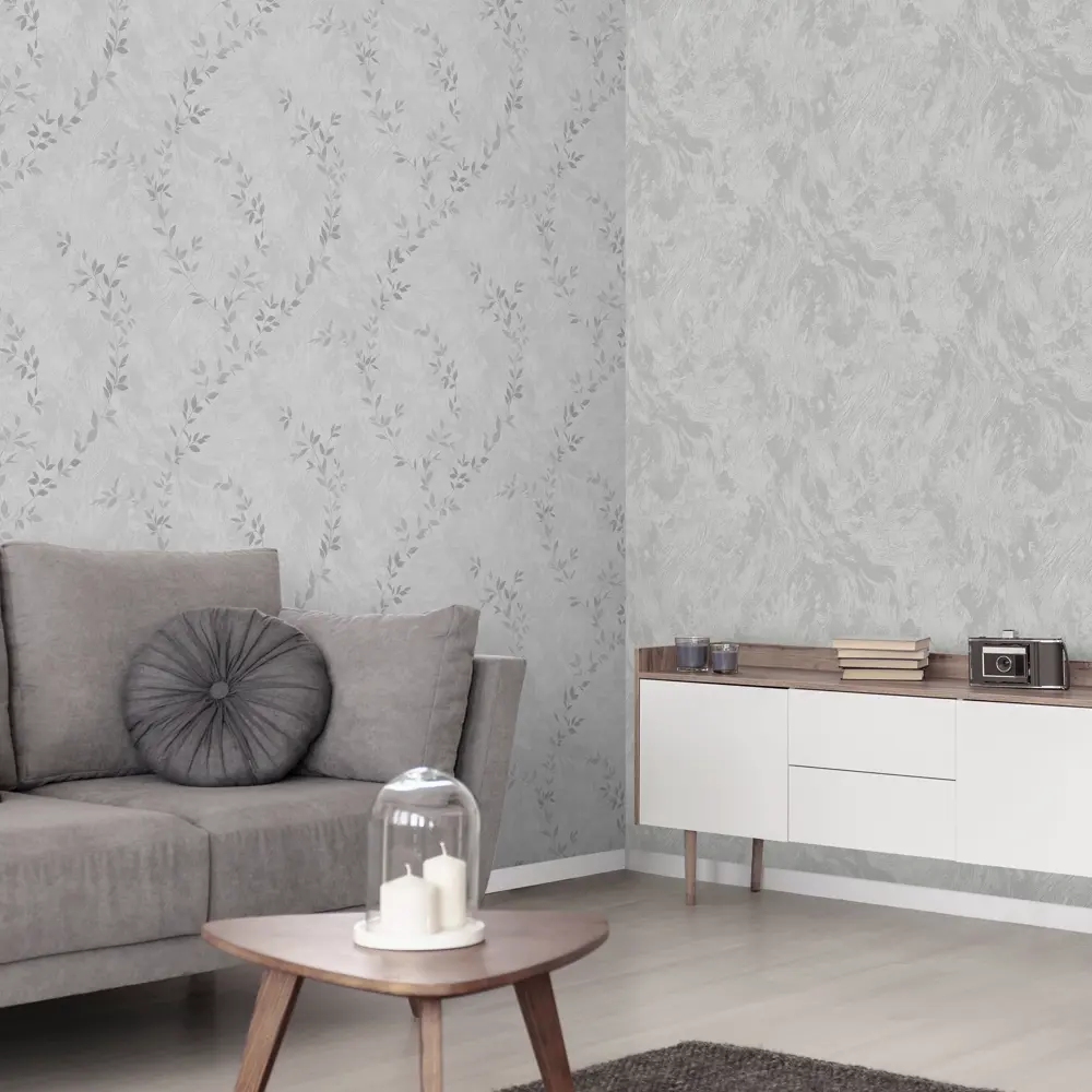 Victoria Stenova Afelia - серые флизелиновые обои с цветочным узором 89423654 STLM-1570246 - Вид №5