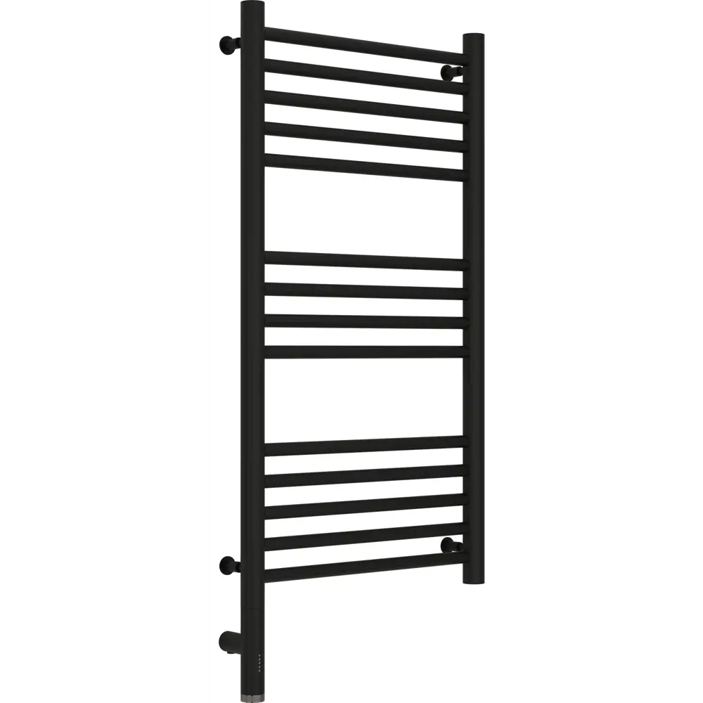 Полотенцесушитель электрический Сунержа Богема 3.0 прямая Л 400x800 мм 300 Вт с терморегулятором лесенка цвет матовый черный