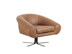 Кожаное вращающееся кресло с подлокотниками