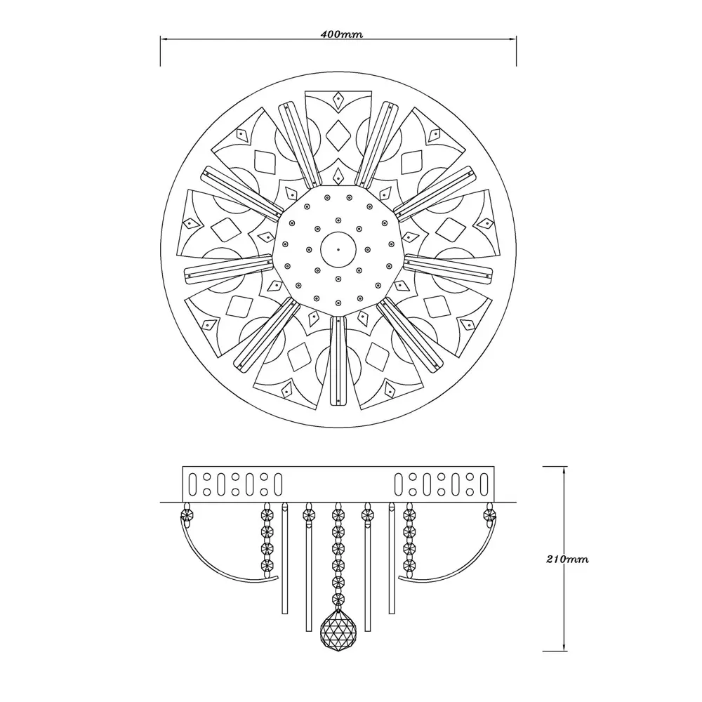 Люстра хрустальная подвесная Пари 4xE14x60 Вт, LED, металл/стекло, цвет хром WINK STLM-2074334 - Вид №23