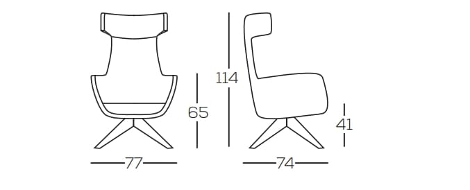 Вращающееся кресло с высокой спинкой GRUPPO FOX день Фокса ARCH-00103365 - Вид №2