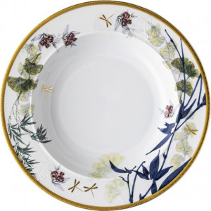 10655599 Rosenthal Набор тарелок суповых Rosenthal Турандот 22см, фарфор, белый, золотой кант, 6 шт Фарфор