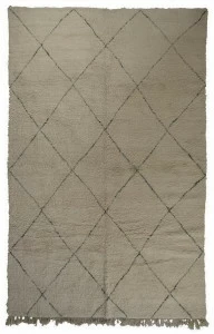 AFOLKI Прямоугольный шерстяной коврик с длинным ворсом и геометрическими мотивами Beni ourain Taa1097be