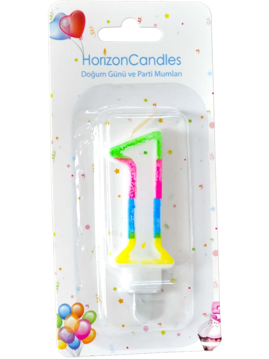 91017916 Свеча Horizon Candles для торта Цифра 1 разноцветная STLM-0443320 MIR LIGHT