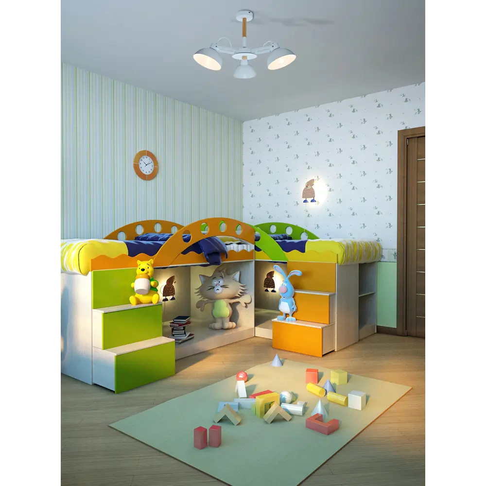 Люстра на штанге Lamplandia Anabel L1118-3, 3 лампы, 12 м², цвет белый STLM-2166706 - Вид №9