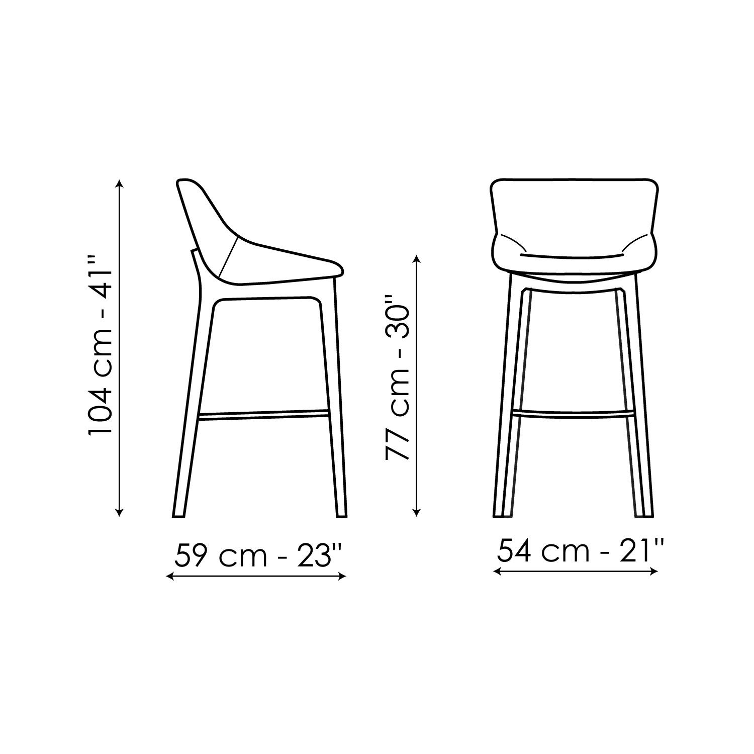 Высокий кожаный стул с подставкой для ног BONALDO Artika ARCH-00070977 - Вид №2