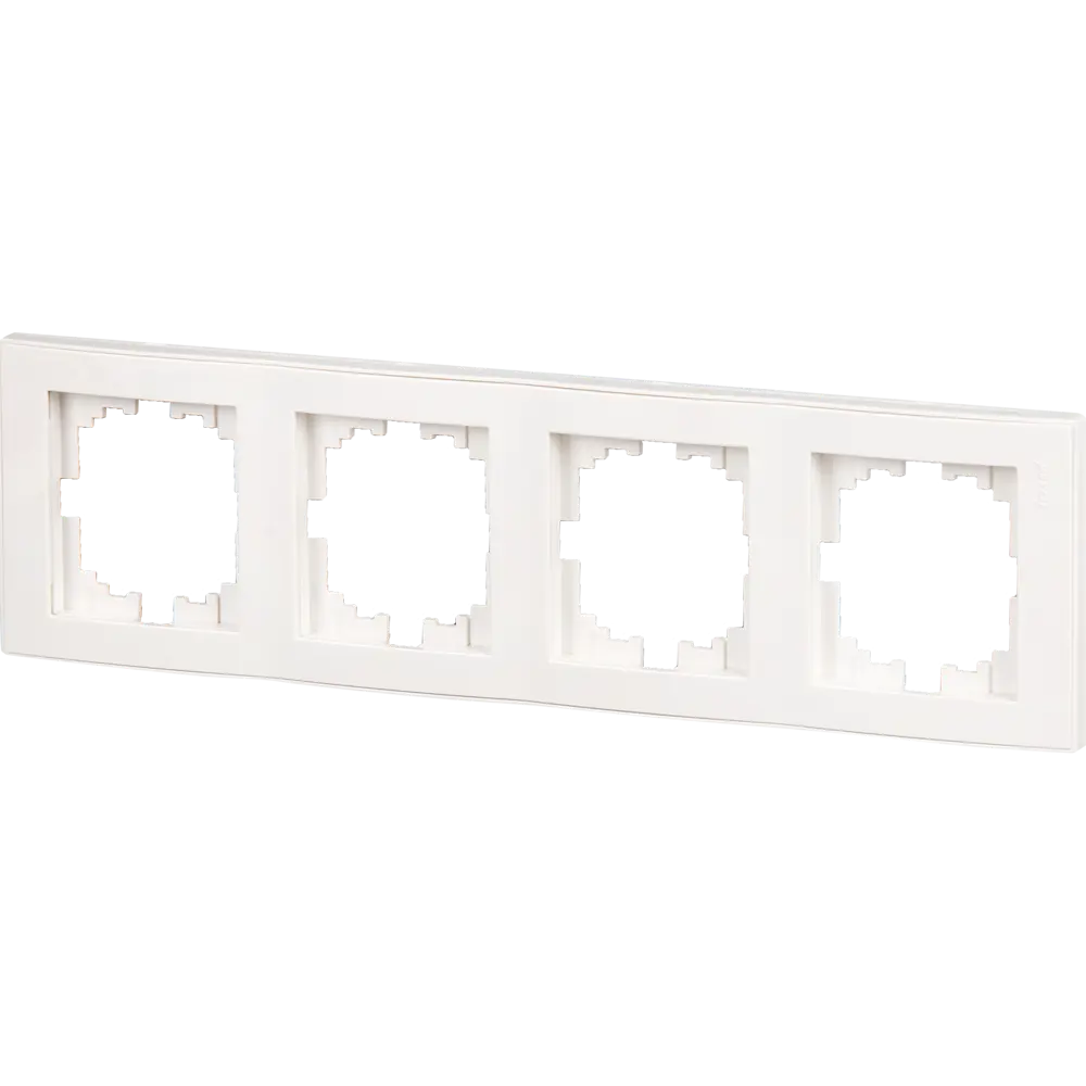 Рамка для розеток и выключателей Lezard Rain вертикальная 4 поста цвет белый STLM-2180173 - Вид №1
