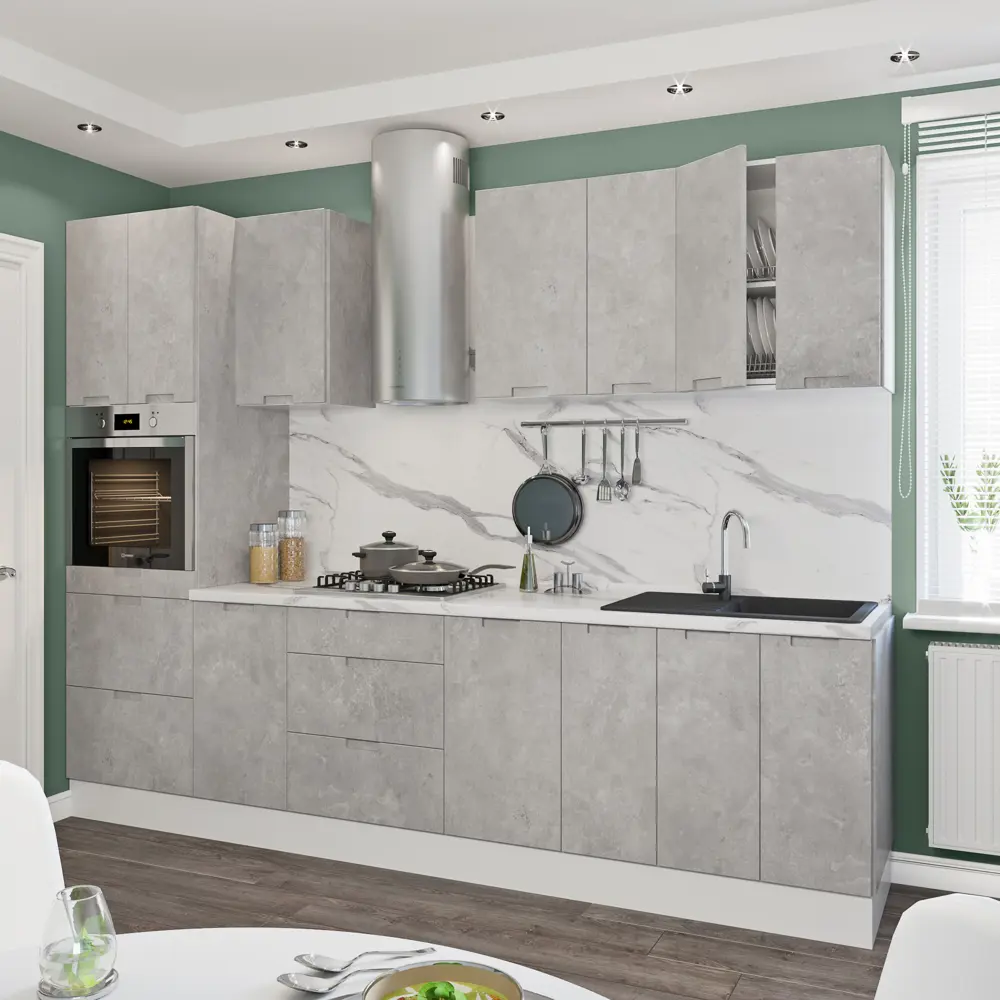 Фасад для кухонного ящика Берлин 39.7x25.3 см Delinia ID МДФ цвет серый STLM-2180869 - Вид №9