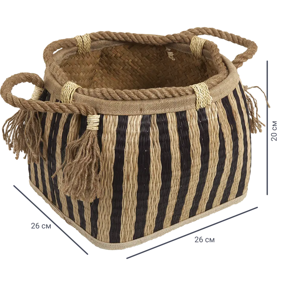 Корзина мягкая Kub HAP8547 26x26x20 см 8 л пальмовое волокно STORIDEA STLM-2013229