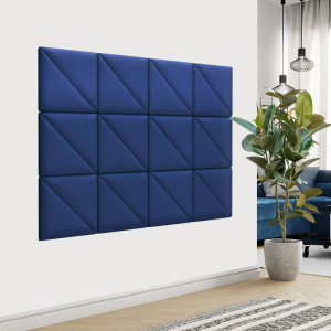 90618551 Стеновая панель Eco Leather Blue 300х300х29мм 0.18м² 2шт STLM-0310320 TARTILLA