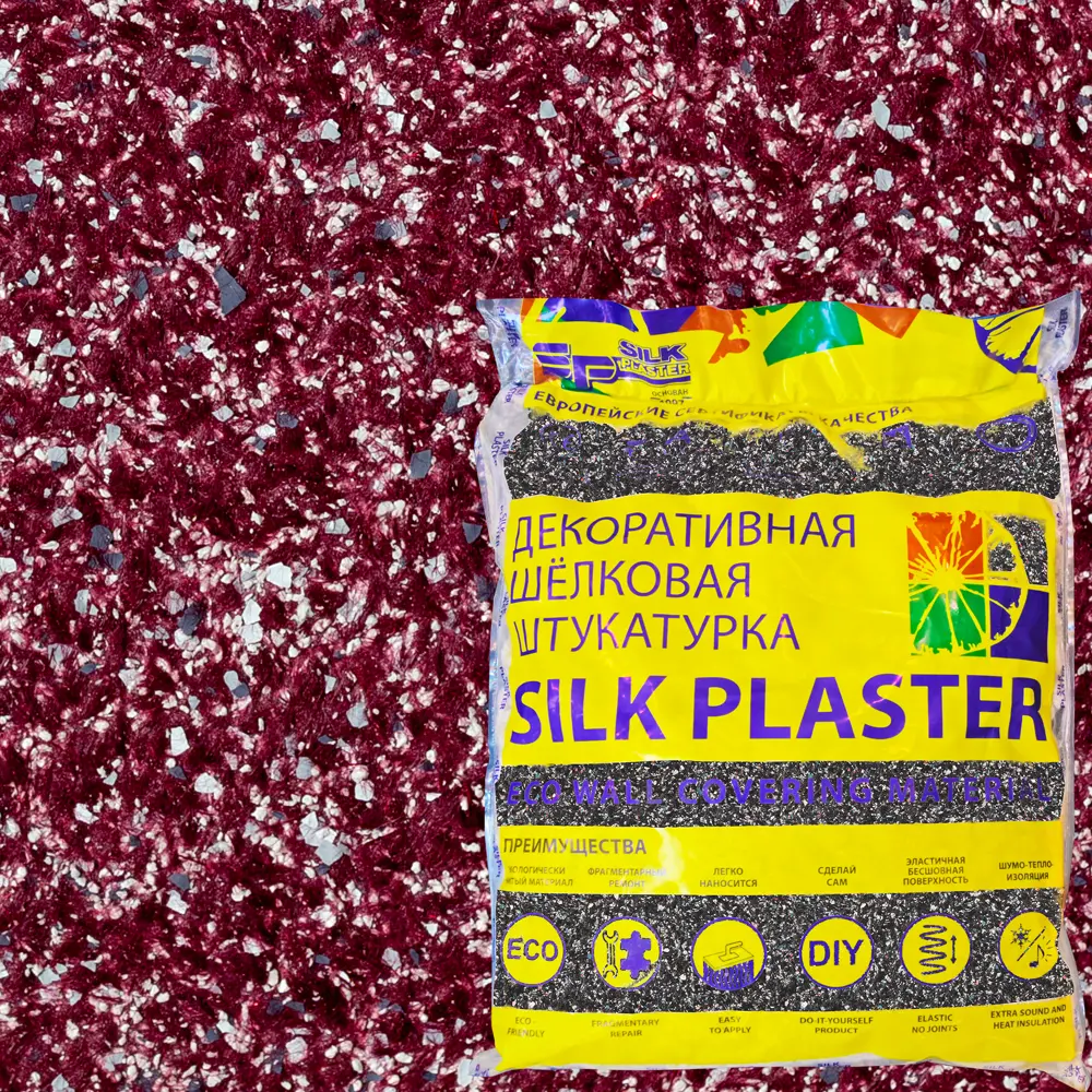 Жидкие обои Silk Plaster Ист 956 1.2 кг цвет бордовый 82453451 STLM-2069268 