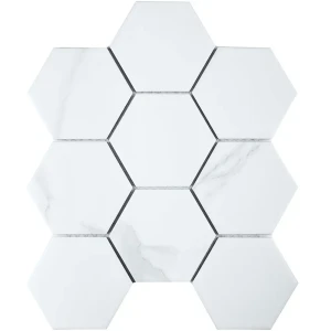 Декоративная мозаика Starmosaic Hexagon big carrara matt 1236080 25.6x29.5см цвет Белый