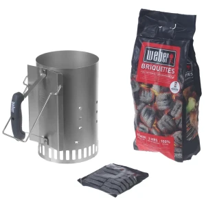 Набор для розжига Weber: стартер, брикеты угольные 2 кг, кубики 3 шт