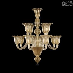 4192 ORIGINALMURANOGLASS Люстра Колокольчики на 12 лампочек - золото - муранское стекло OMG 80 см