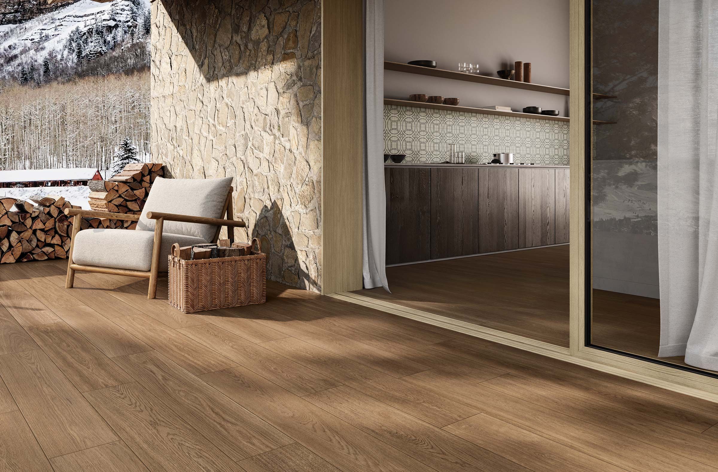 Пол / облицовка керамогранита под дерево NOVOCERAM OAKA ARCH-00084690 - Вид №6