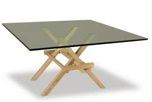 Morelato Квадратный стол из дерева и стекла Contemporaneo 5709/f
