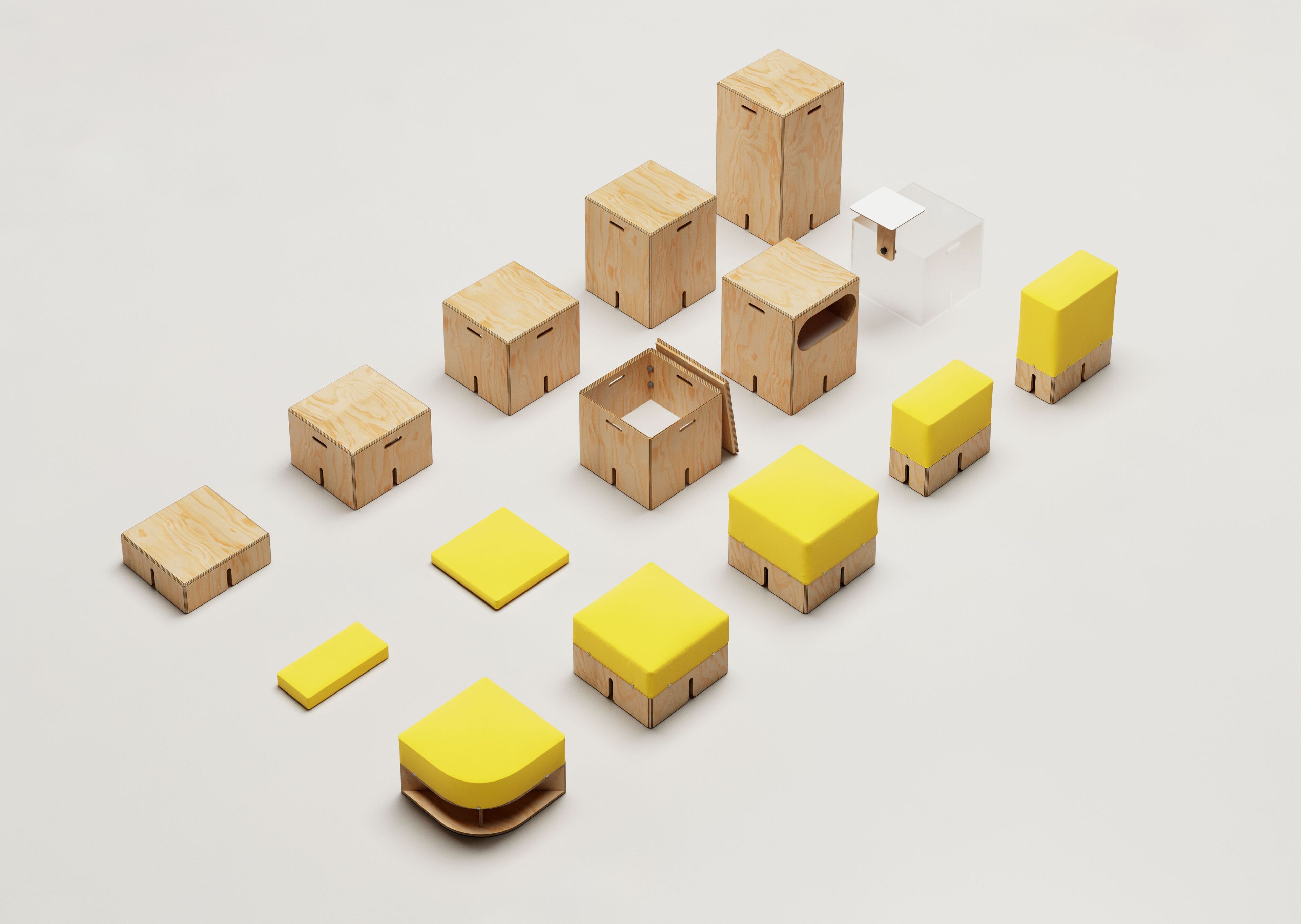 Модульный деревянный пуф KEIGIO® KEIGIO® 54X54 ARCH-00047346 - Вид №5