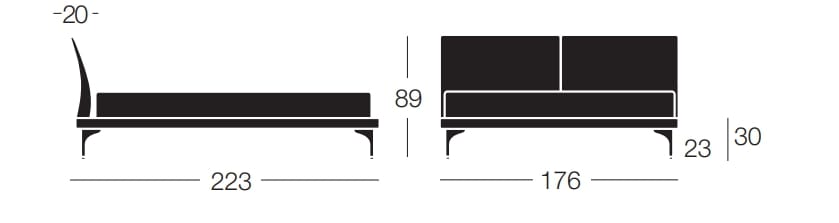 Кожаная двуспальная кровать с мягким изголовьем GRUPPO FOX ночь Фокса ARCH-00140926 - Вид №4