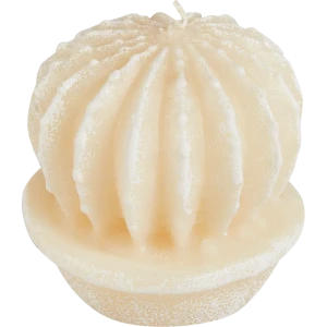 Свеча парафиновая Кактус в горшочке белая