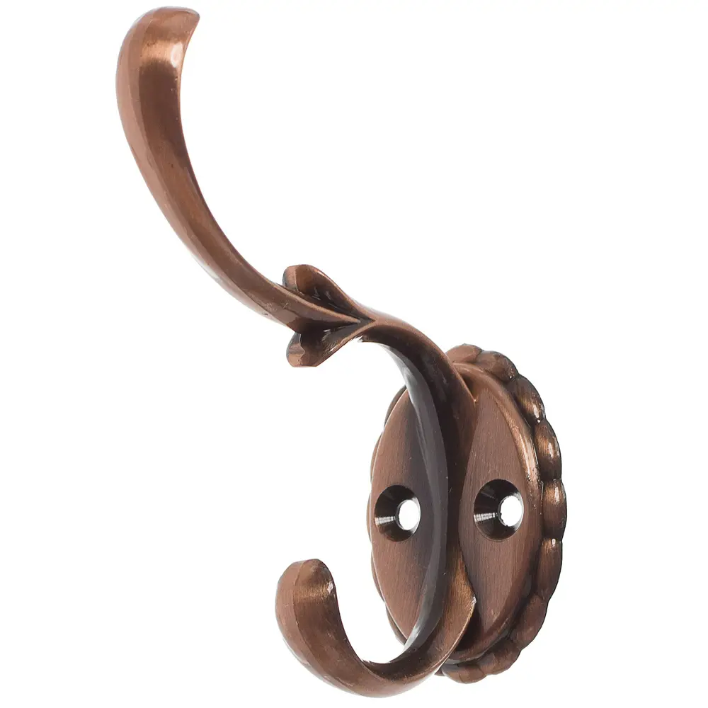 Крючок максимальная нагрузка 10 кг 80 мм сталь крепление на саморезы цвет античная медь Santreyd STLM-2196565