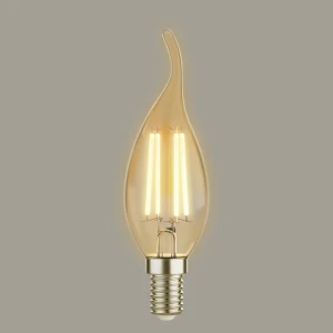 Лампа светодиодная Lexman Candle CF35 E14 220-240 В 4.5 Вт янтарная 470 лм теплый белый свет