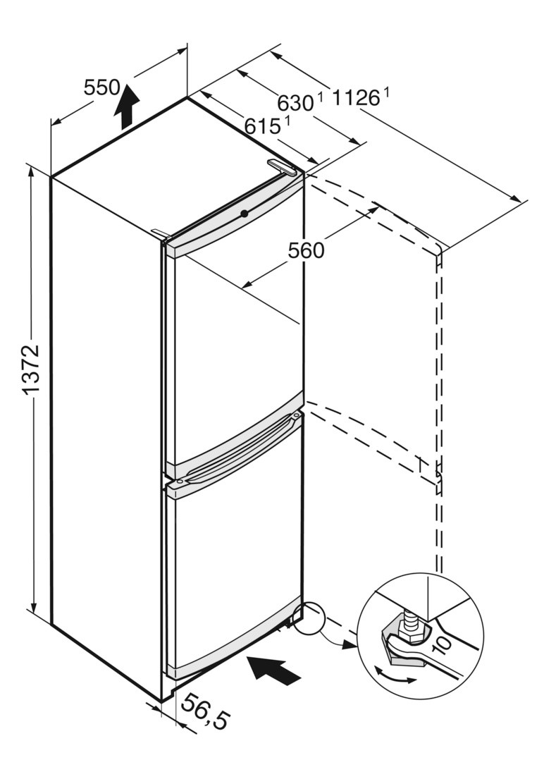 5457391 Холодильник с морозильником   Liebherr CUele 2331 серебристый STDN-0010894 - Вид №12