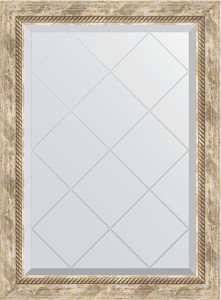 BY 4091 Зеркало с гравировкой в багетной раме - прованс с плетением 70 mm EVOFORM Exclusive-G