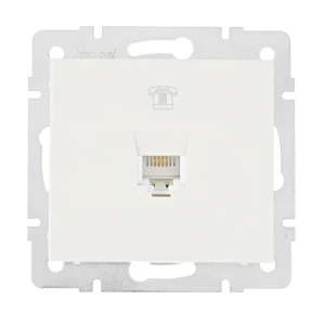 Телефонная розетка встраиваемая Lezard Rain RJ11, цвет бежевый