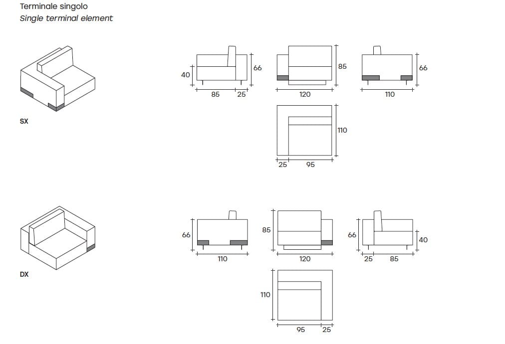 Линейный диван FIAM ITALIA CARRARA ARCH-00140908 - Вид №20