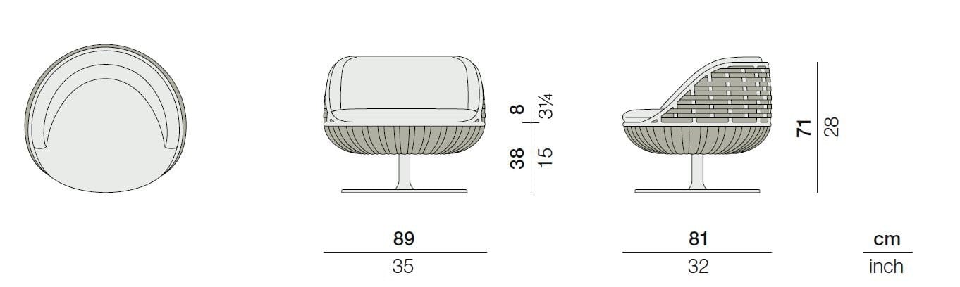 Ткань поворотный садовый стул DEDON SWINGREST ARCH-00147498 - Вид №4