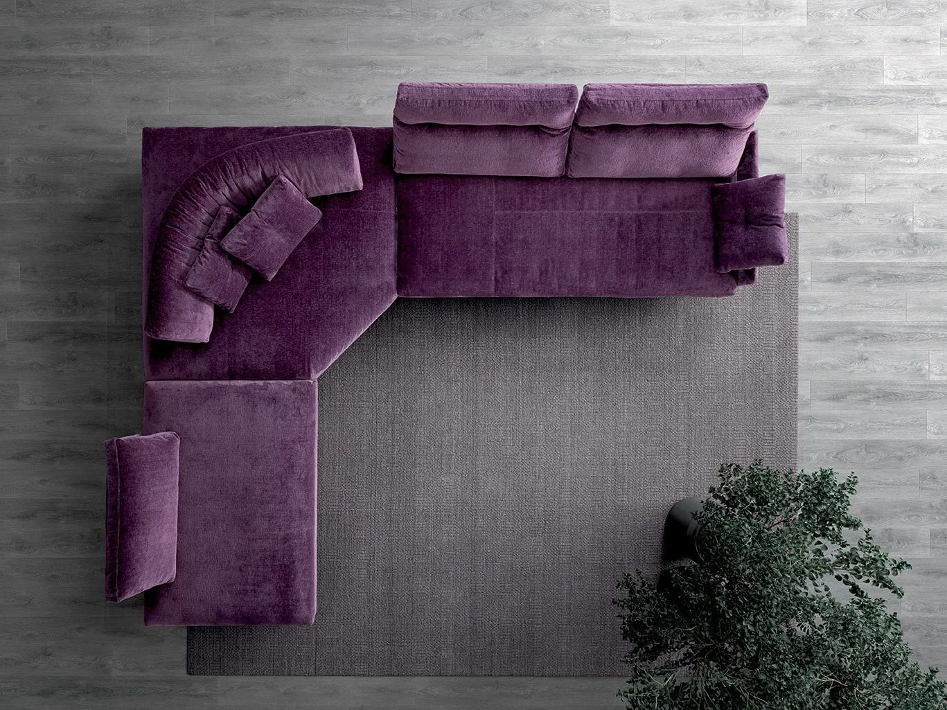 Бархатный секционный угловой диван VALENTINI камень ARCH-00067648 - Вид №5