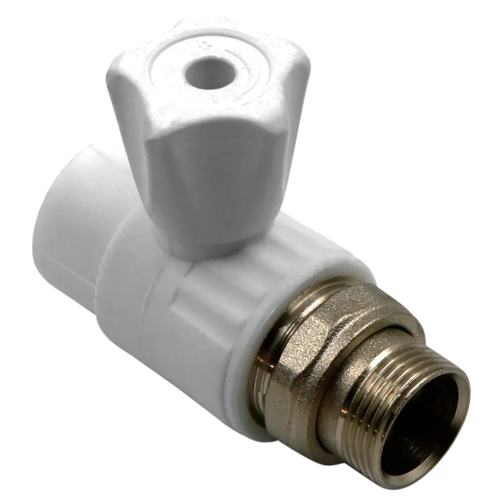 Кран для радиатора прямой Ростерм 3/4"x25 мм полипропилен ручка барашек STLM-2203508