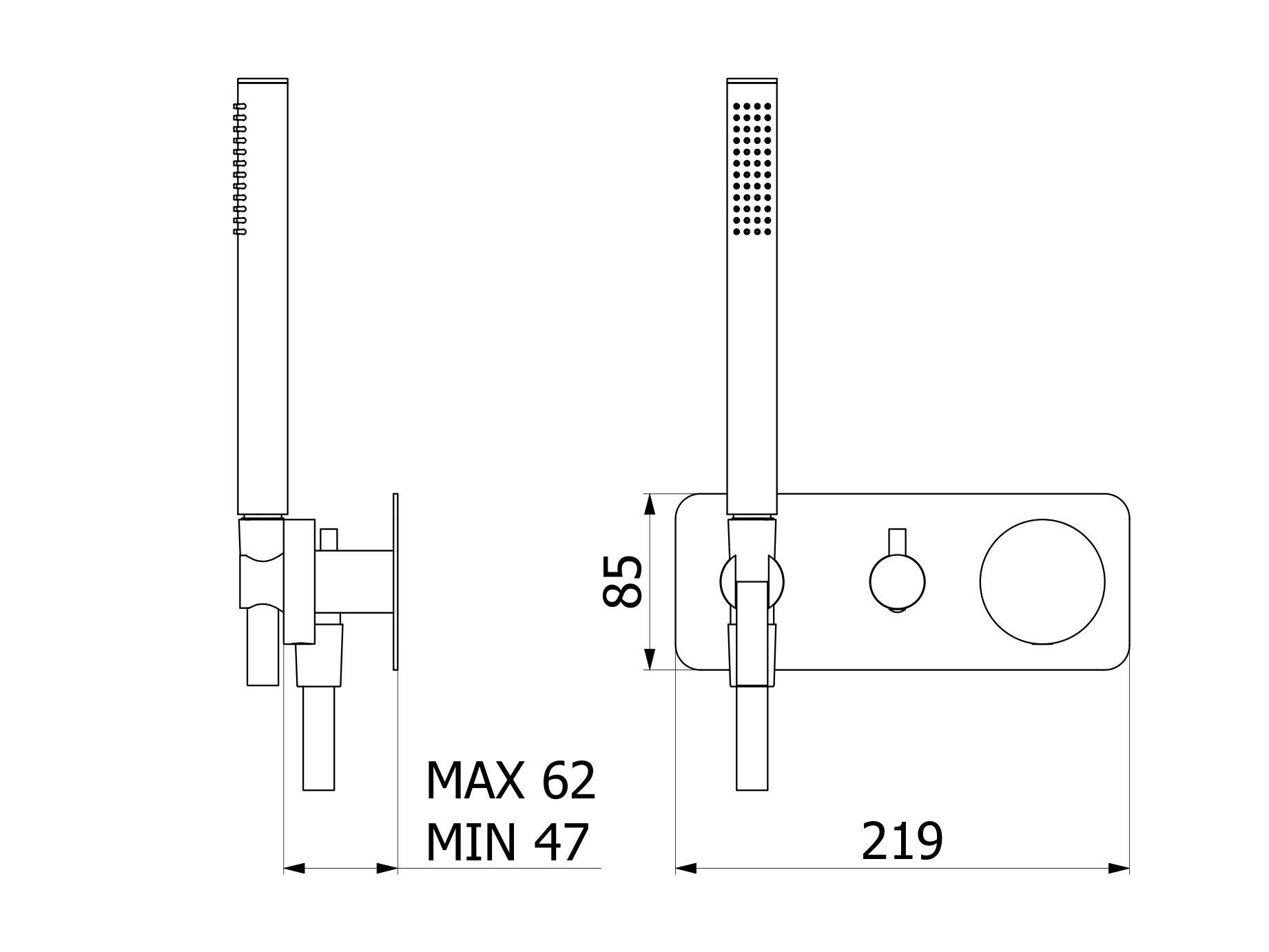 Смеситель для душа из нержавеющей стали с ручным душем IB ARCH-00054782 - Вид №2