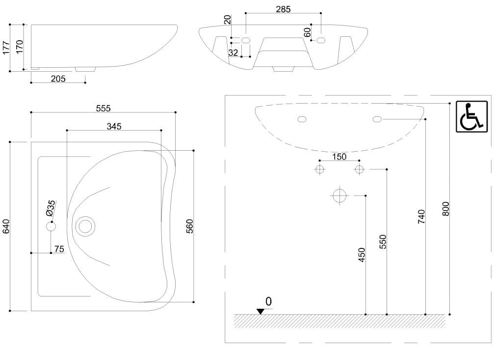 Фарфоровая раковина Ponte Giulio повседневная ARCH-00018315 - Вид №1