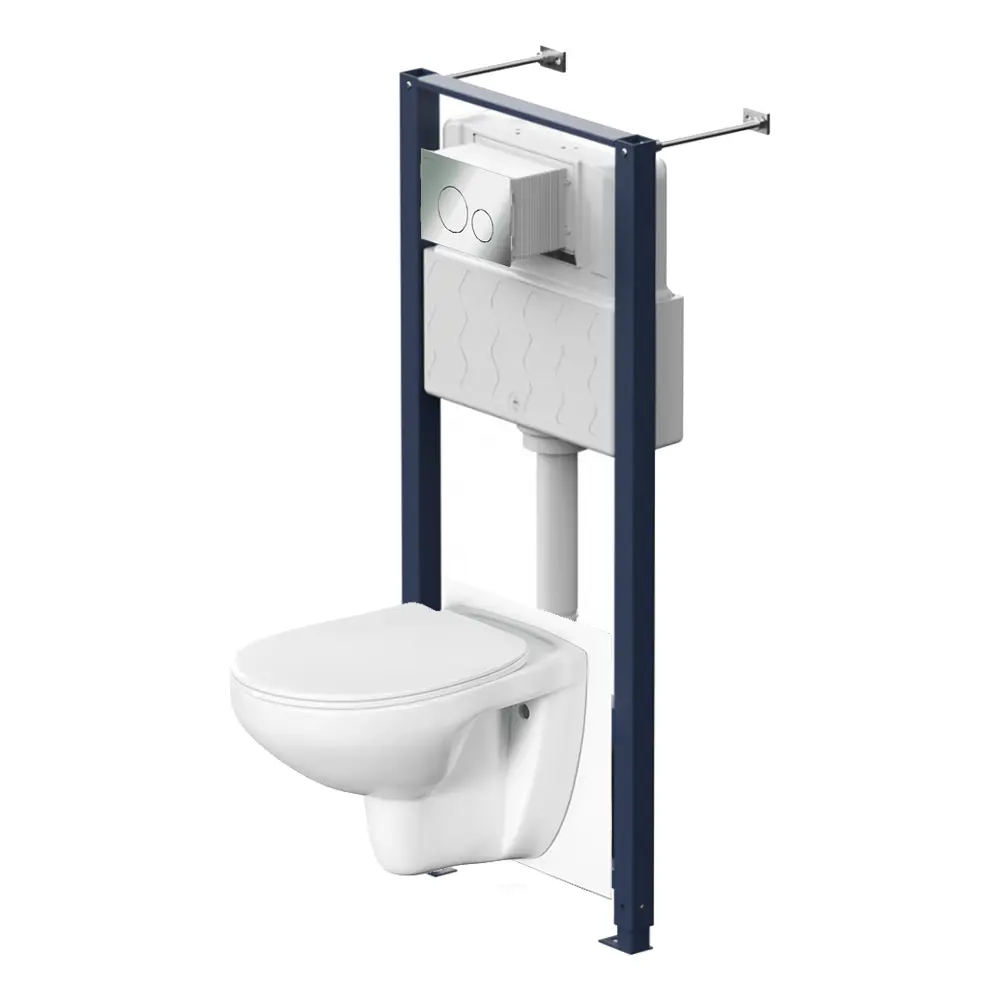 Комплект инсталляция с унитазом Am.Pm Sunny Flashclean с кнопкой цвет белый STLM-2124073 - Вид №1