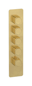 External part of thermostatic 4 ways, square plate, vertical, soft handle WE ARE IB eua416onneo_1 Natural Brass Aqua