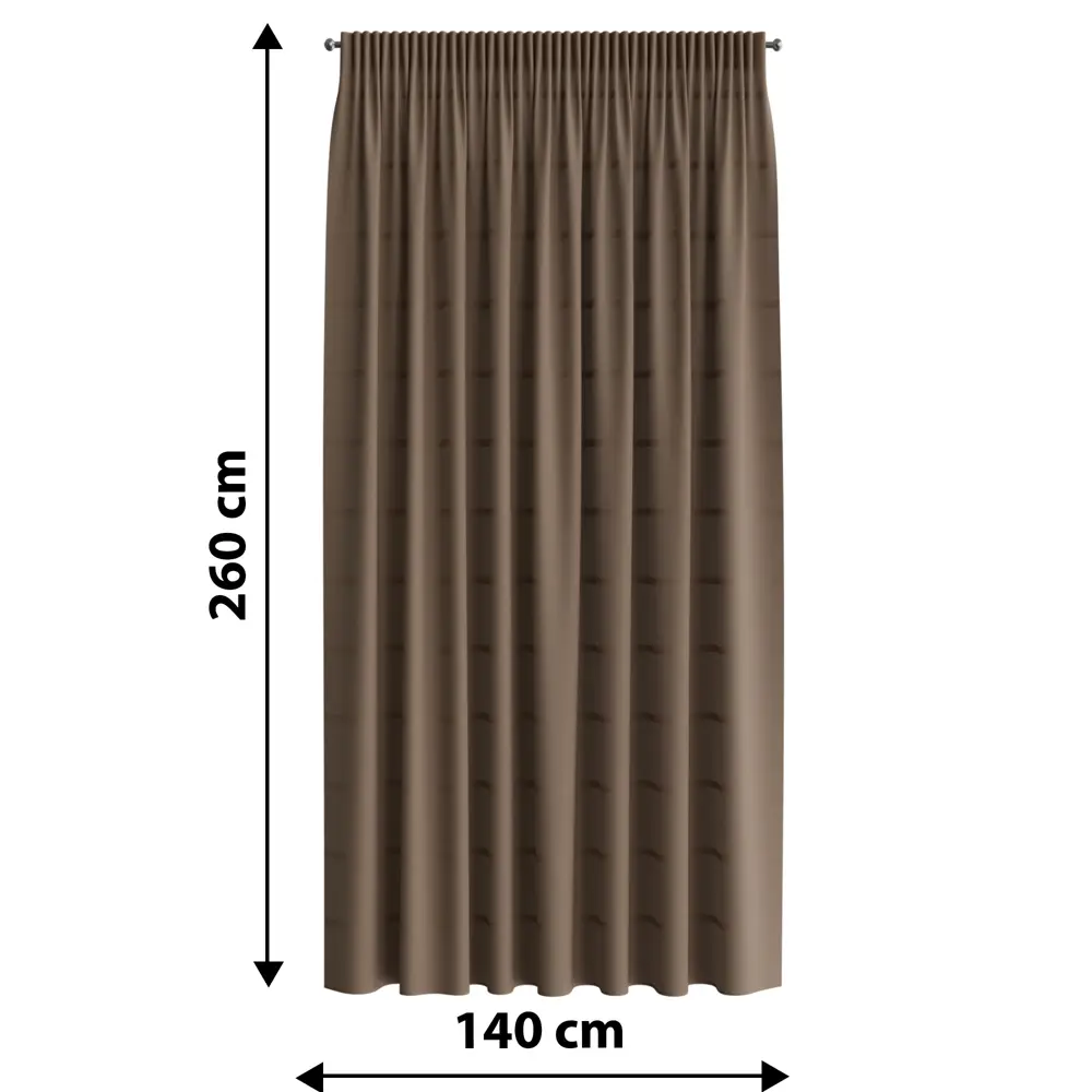 Штора на ленте 140x260 см цвет бежевый GARDEN STLM-2107695 - Вид №2